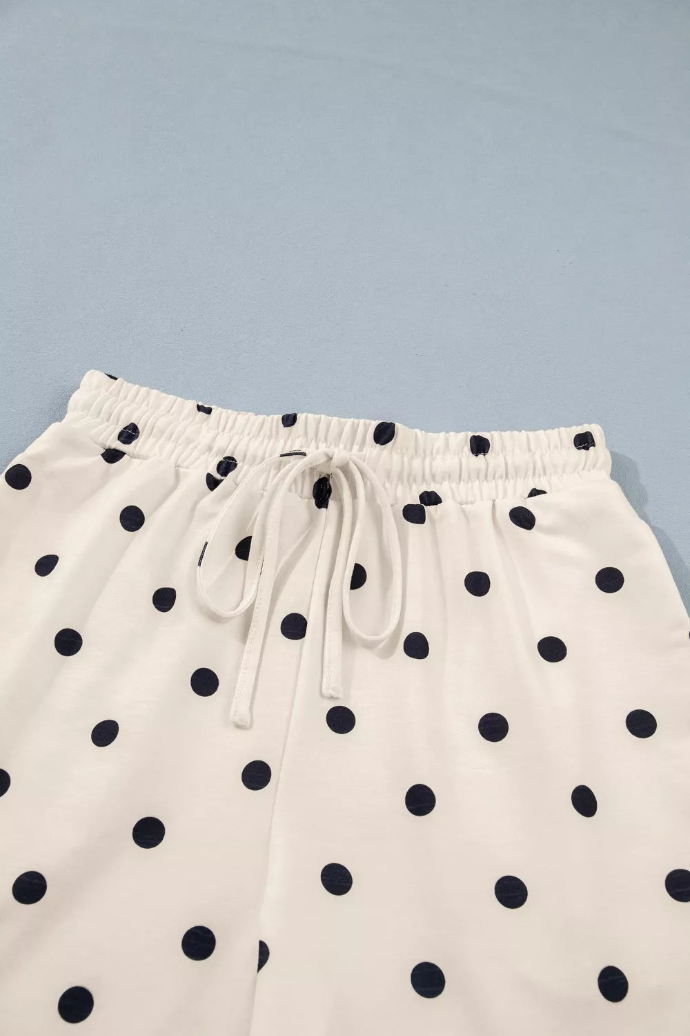 Polka dot two piece set full length pose
