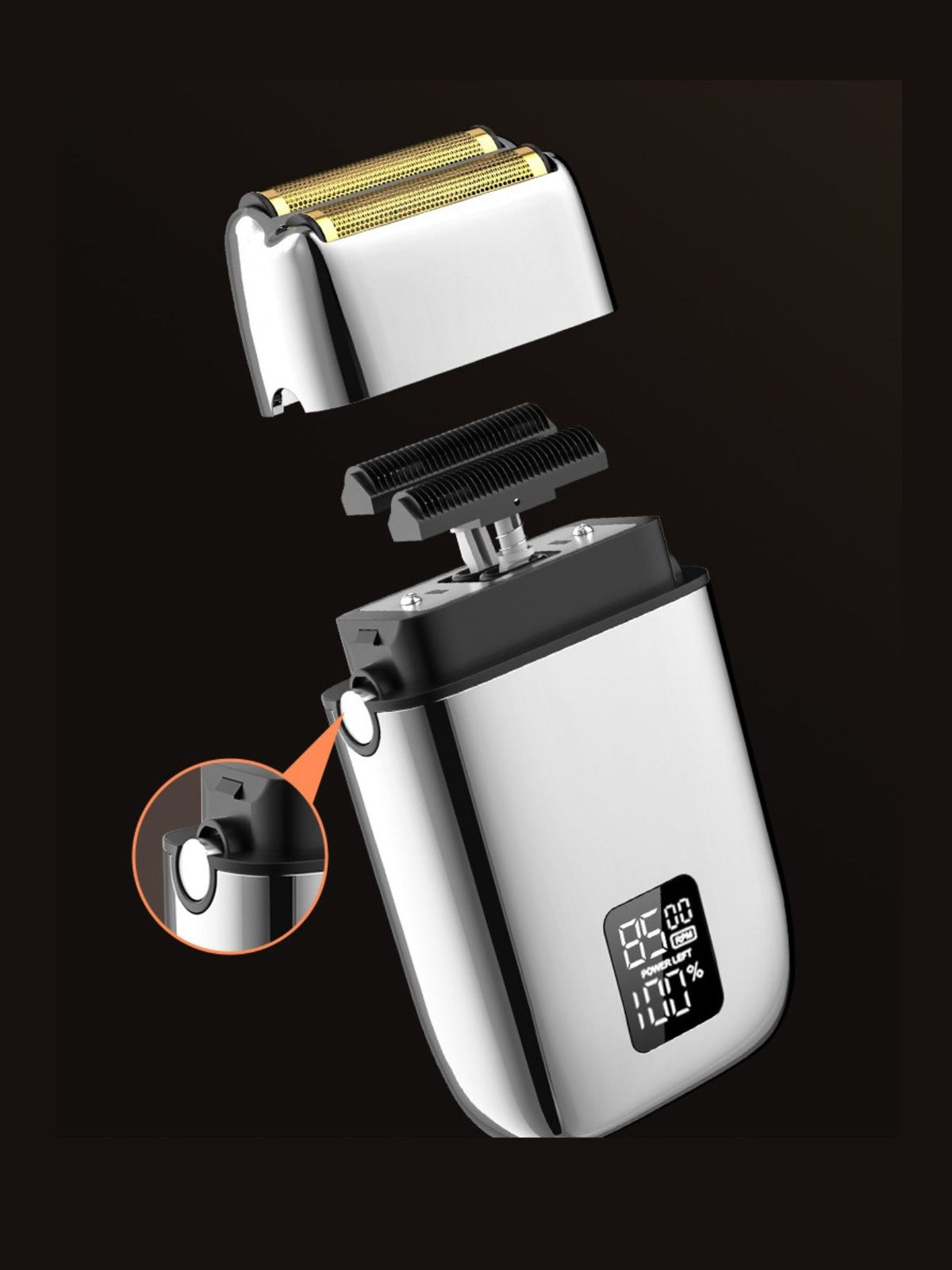 Digital display on electric foil shaver