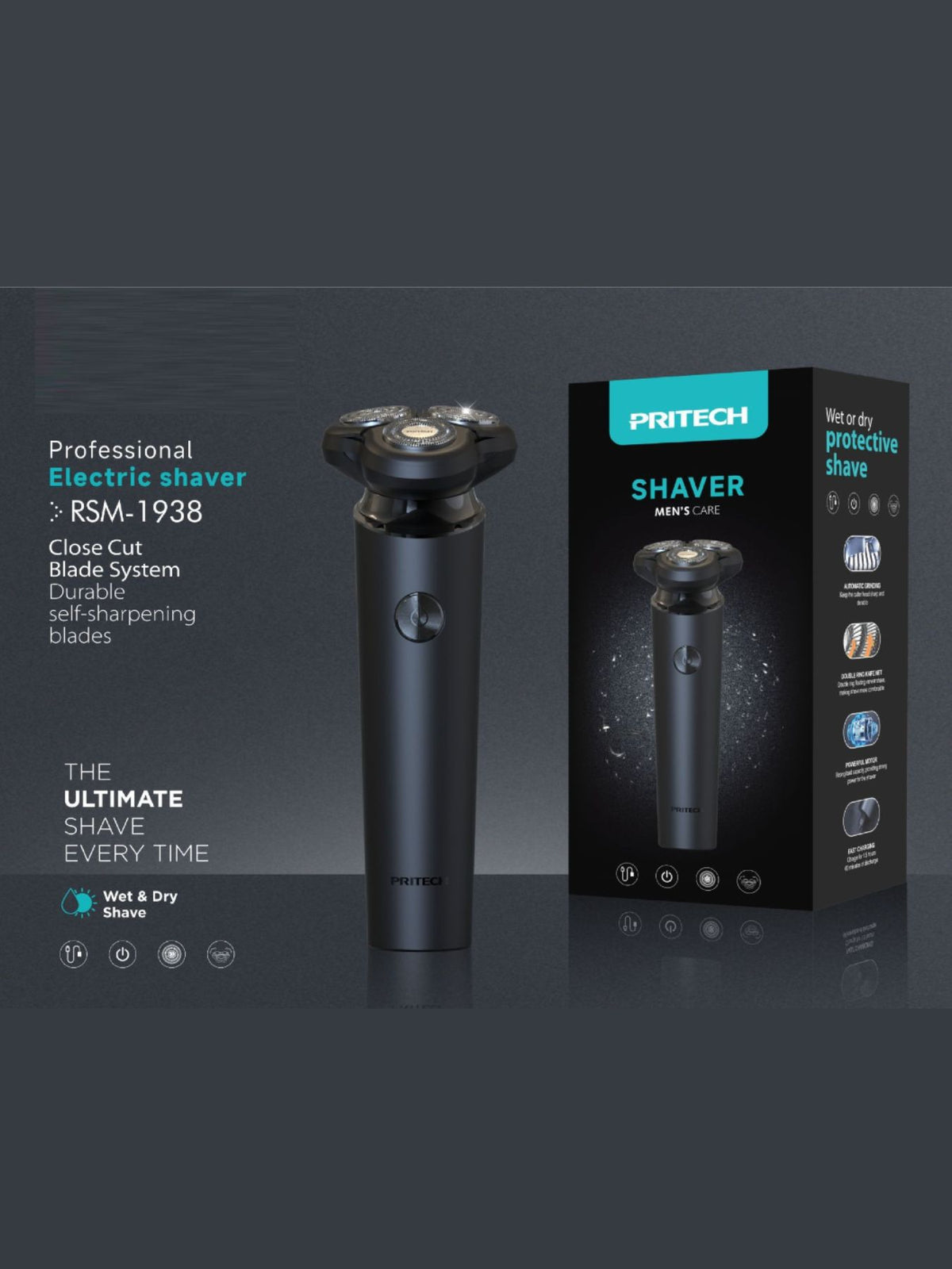 Rotary shaver three floating heads