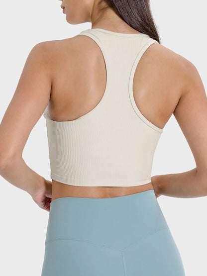 Millennia Scoop Neck Wide Strap Active Tank - Fashorio