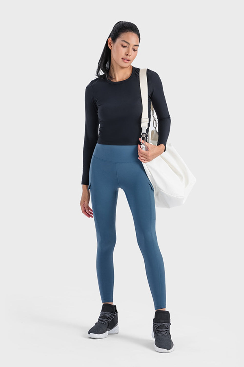 Millennia Round Neck Long Sleeve Sports Top - Fashorio