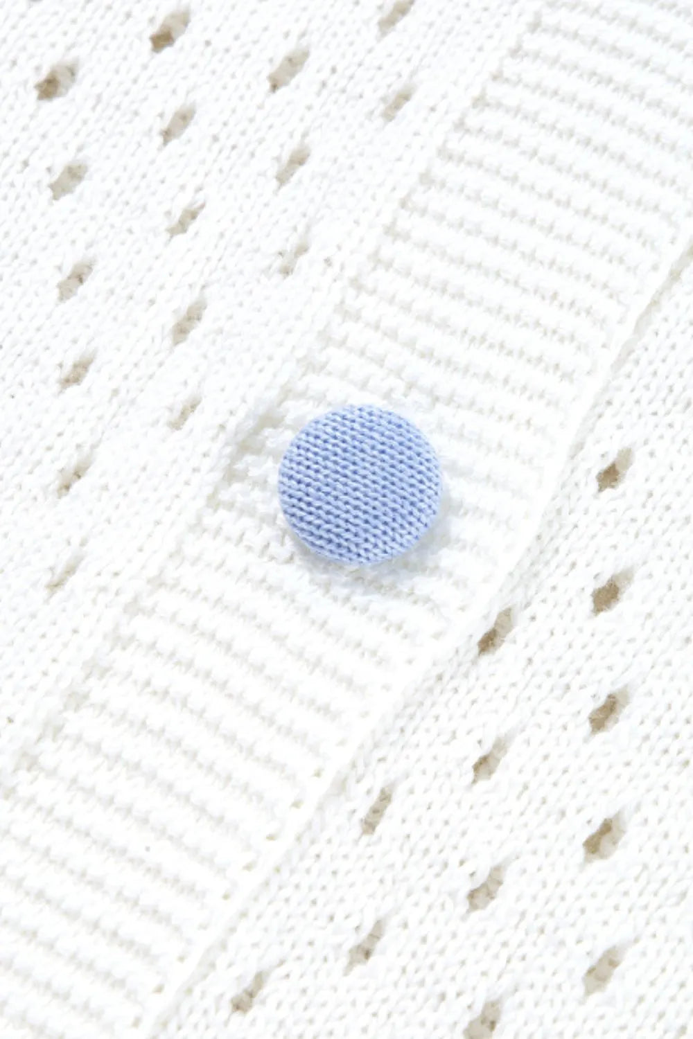 Flower Hollowed Out Button Down Long Sleeve Cardigan - Fashorio