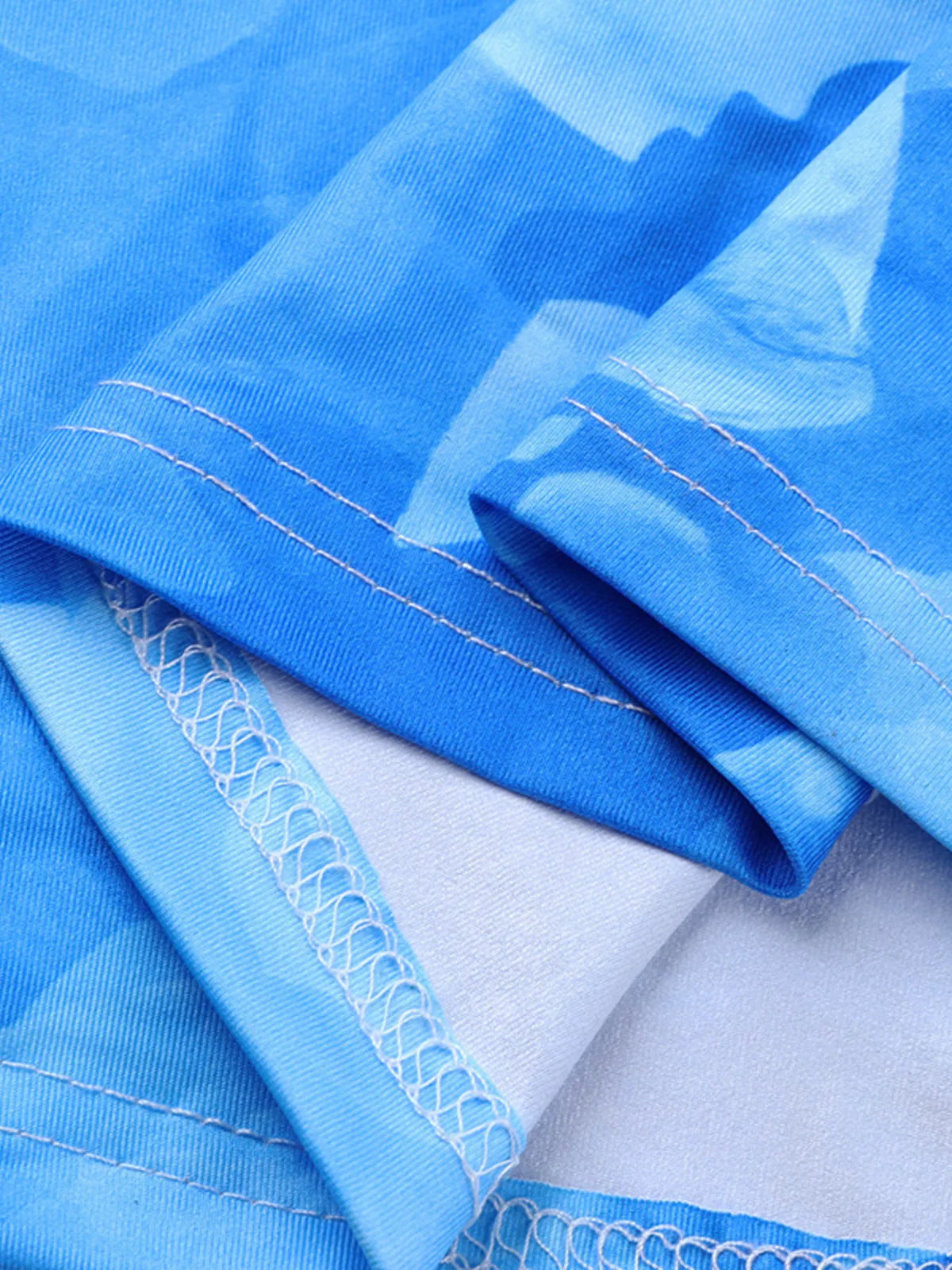 blue floral spaghetti strap maxi cami dress fabric detail