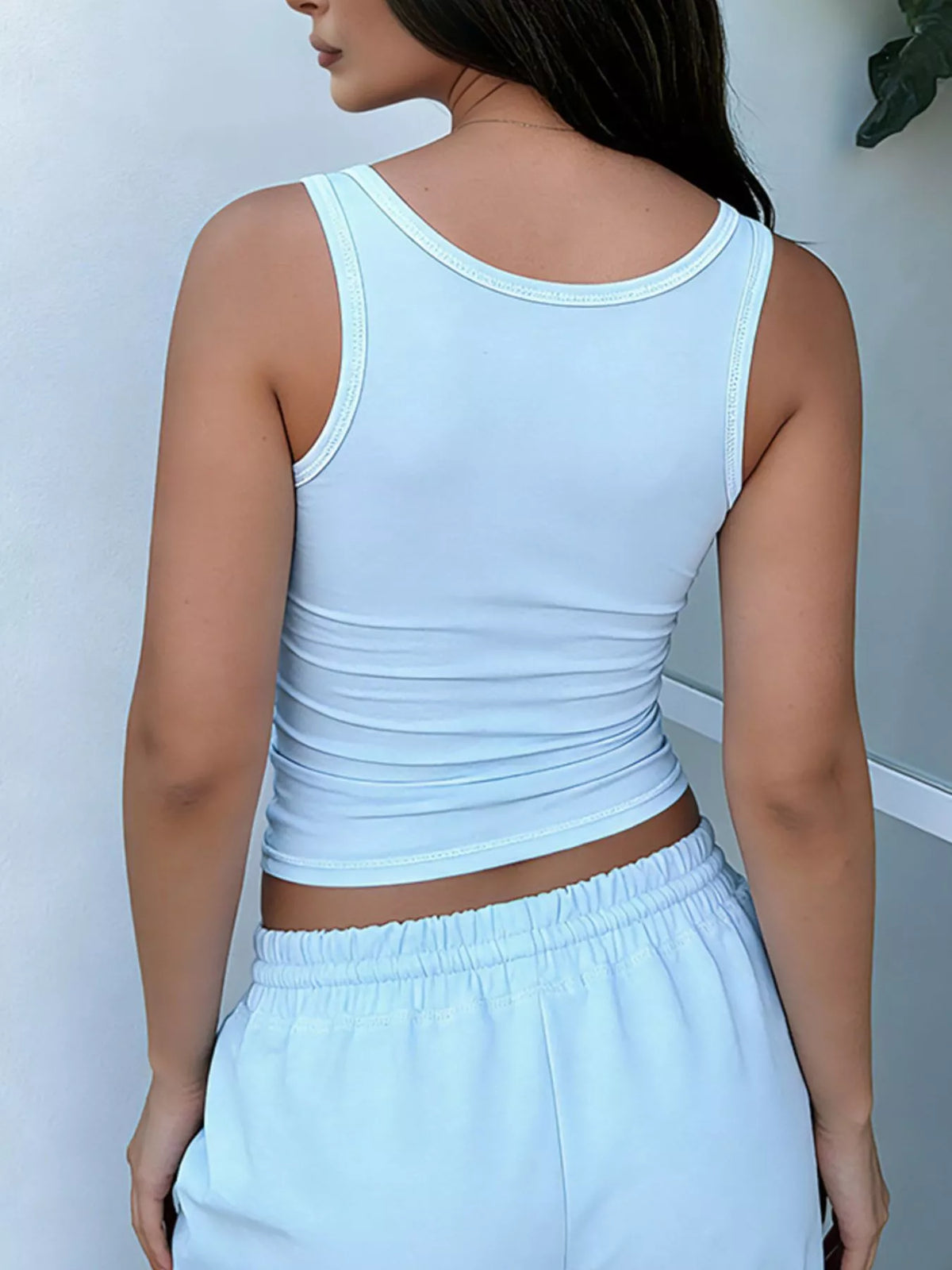 Scoop Neck Tank and Drawstring Pants Set, view 14
