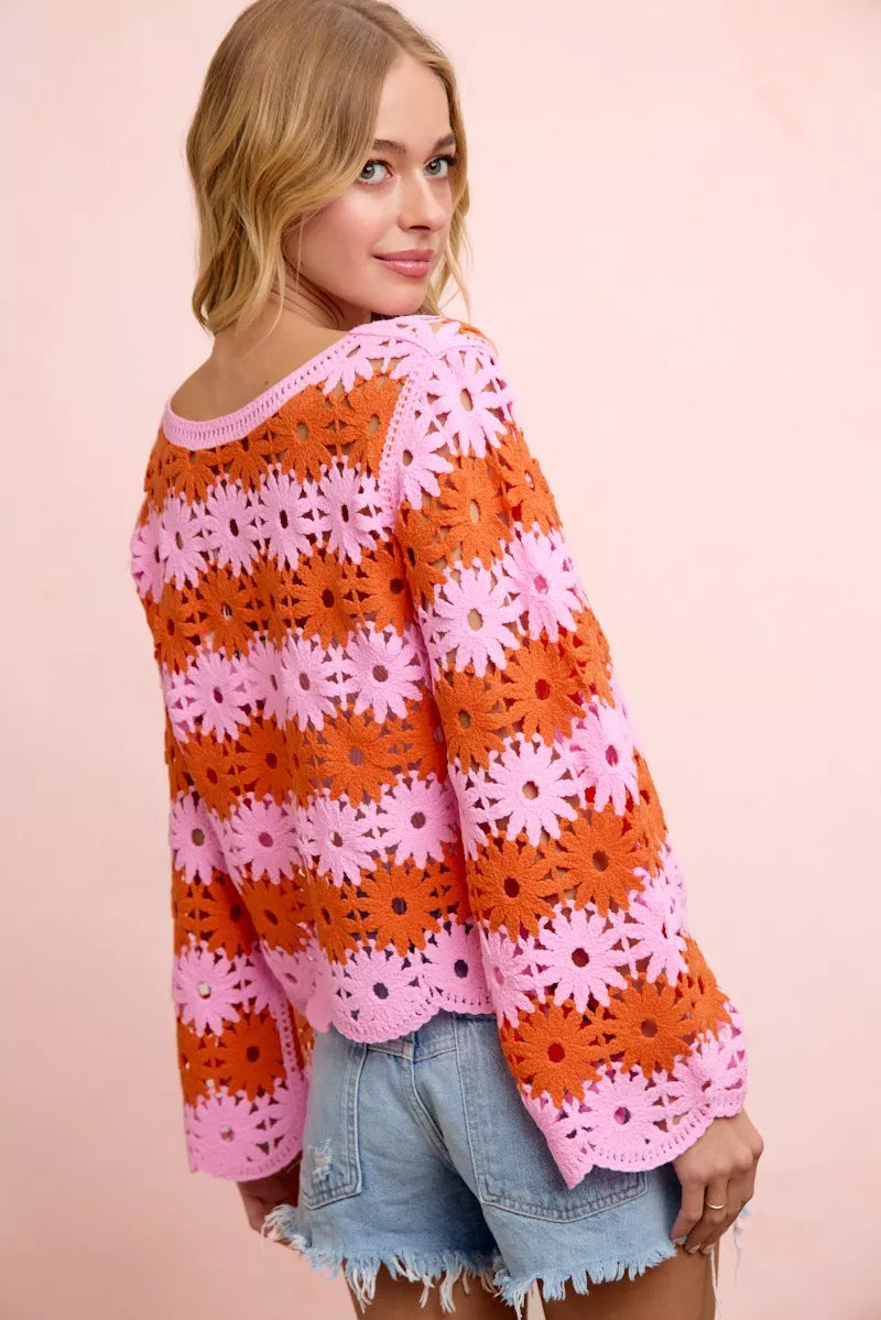 Boho crochet top side view