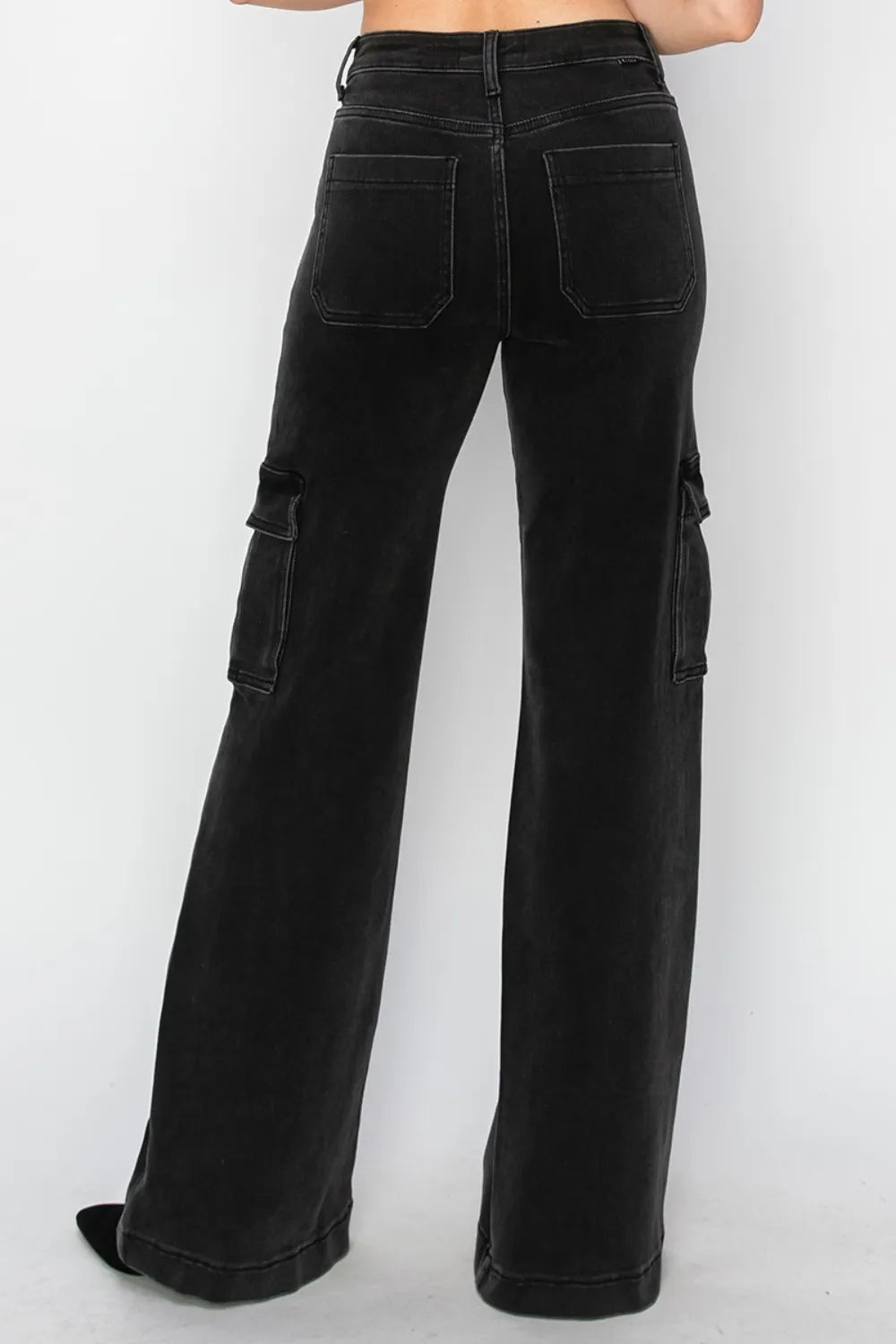 Risen Full Size High Rise Wide Leg Cargo Jeans - Fashorio