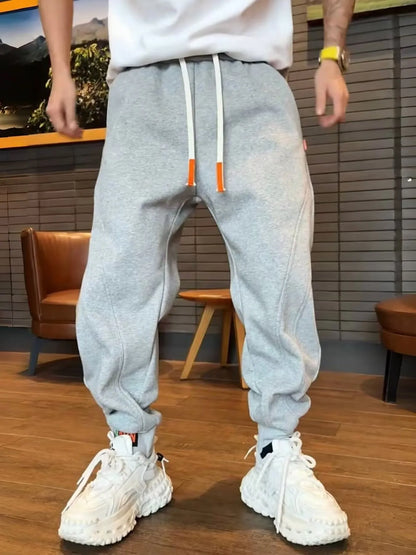 Men's Plus Size Casual Drawstring Joggers Grey - Fashorio