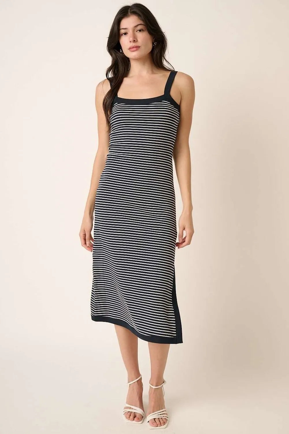 Contrast Striped Midi Cami Dress detail