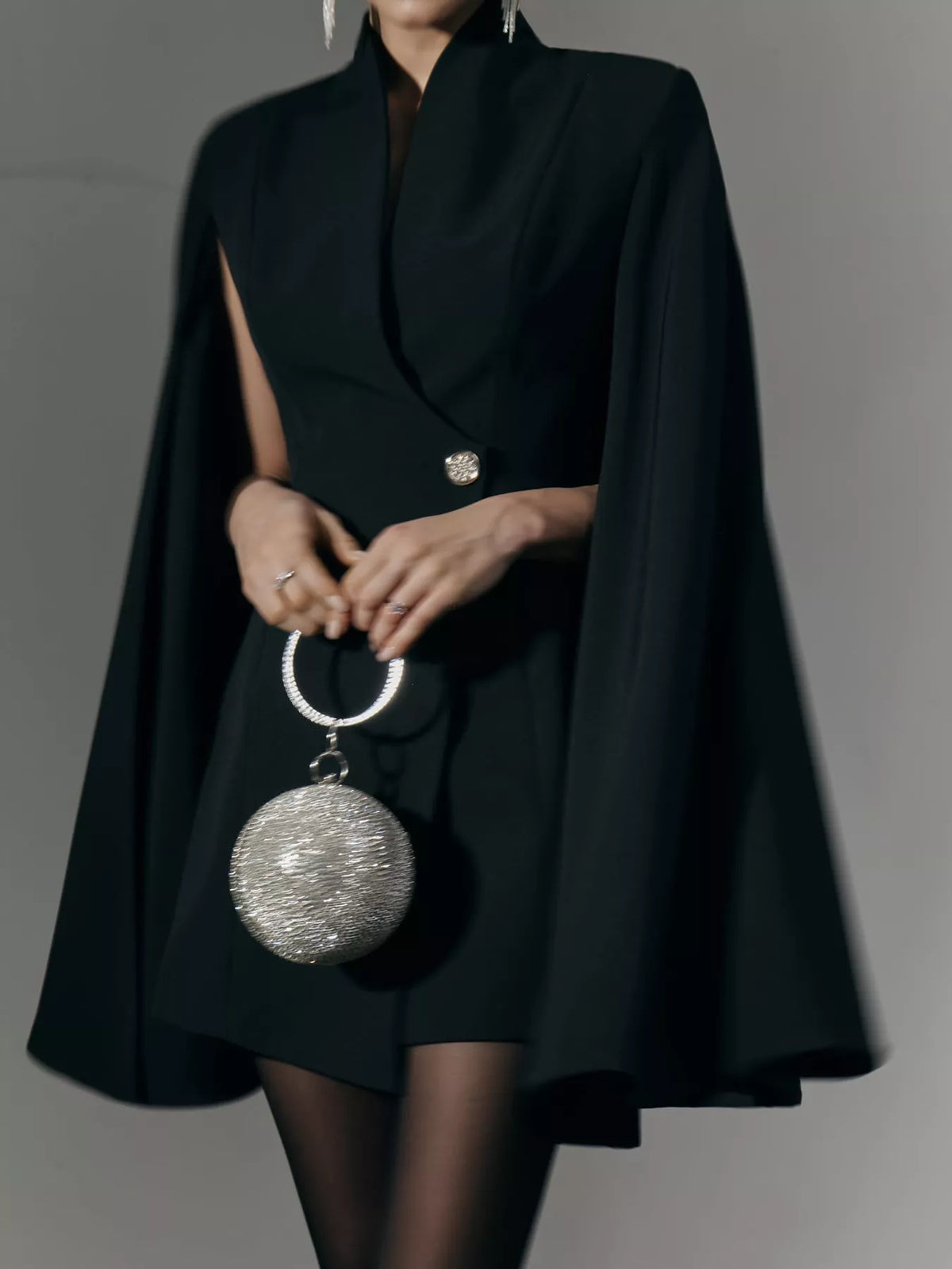 one button mini blazer dress styled full length look