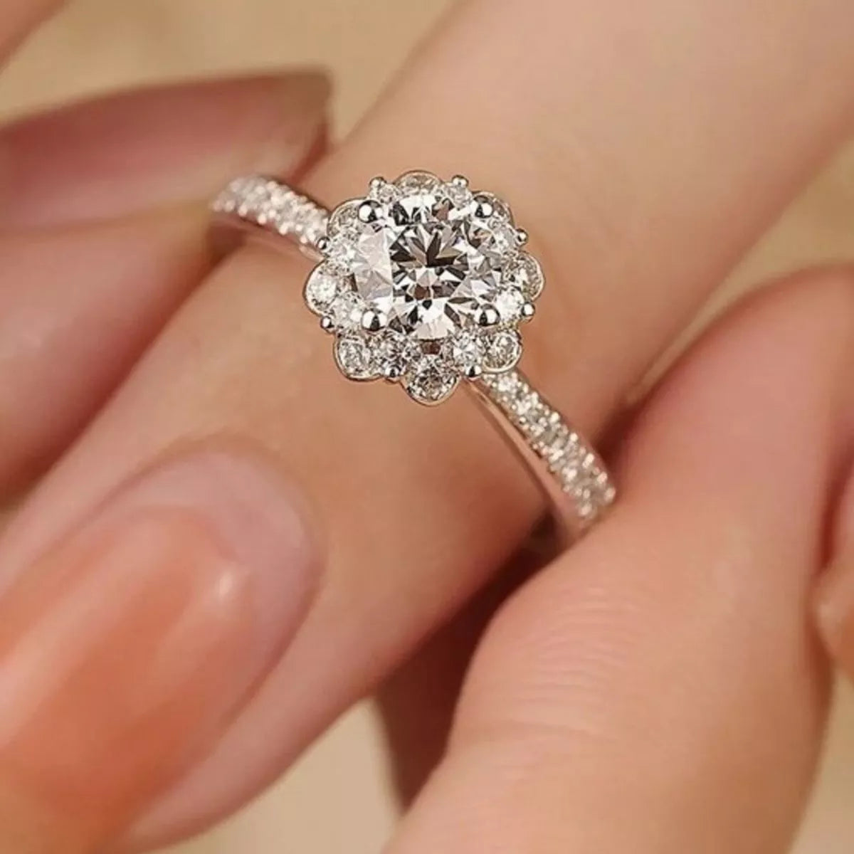 1 carat moissanite ring in 925 sterling silver