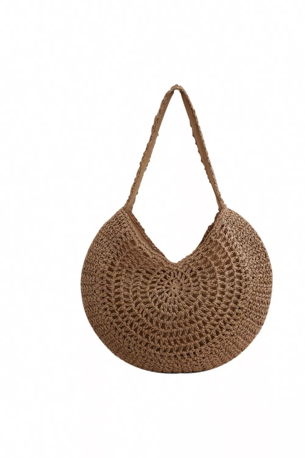 Round woven bag side profile