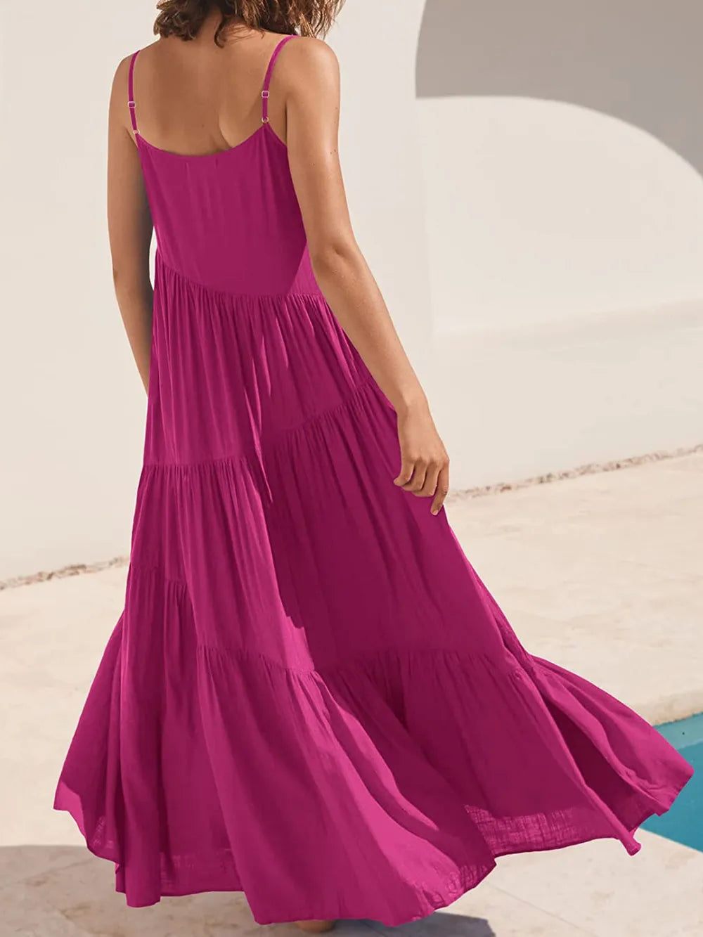 Ruched maxi dress front styling