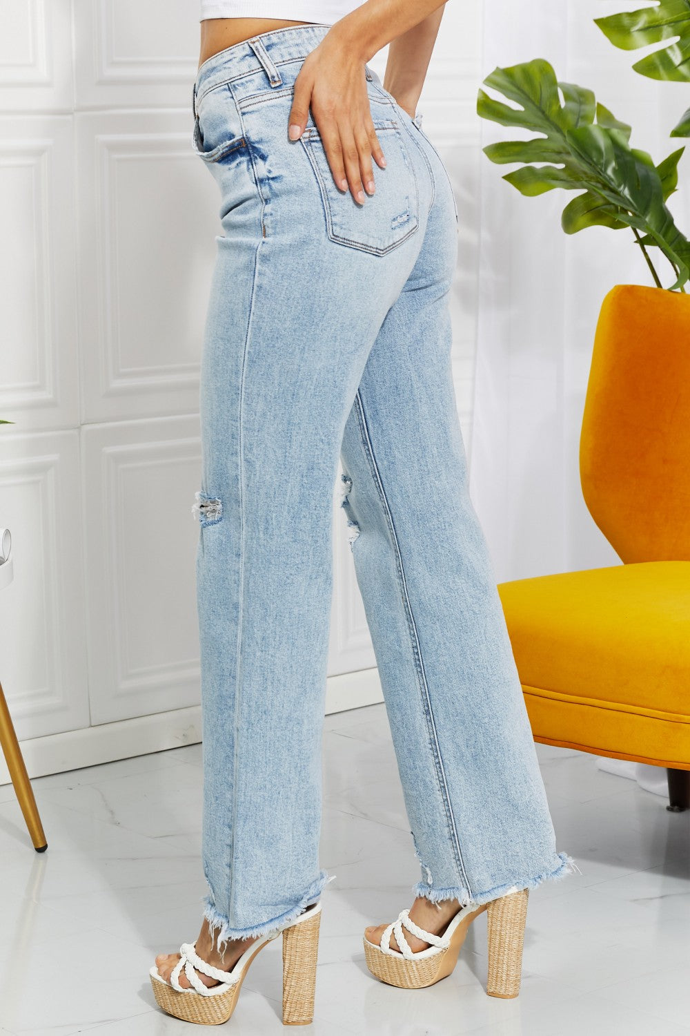 90s dad jeans back view