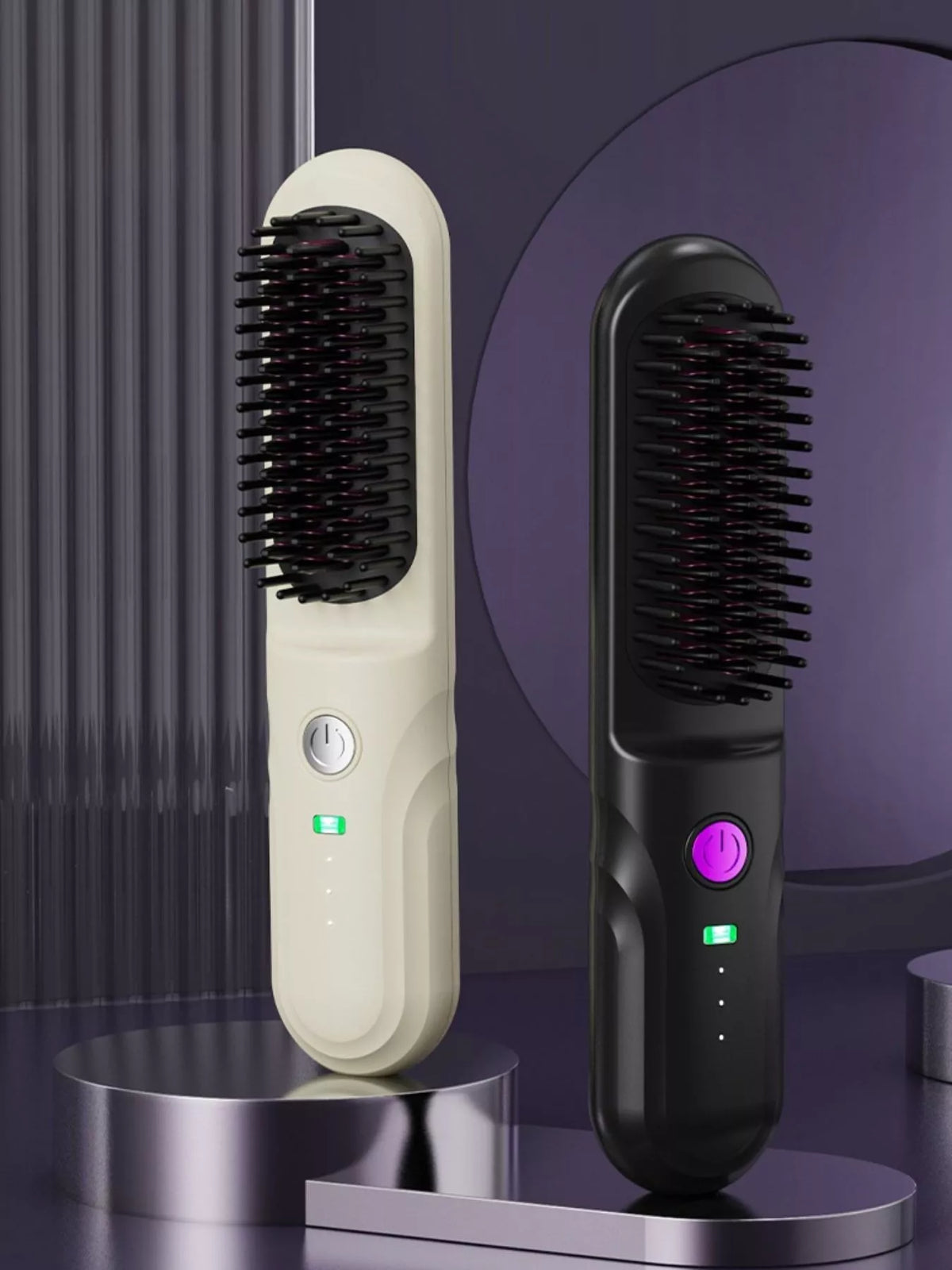 Portable heated straightening comb full view