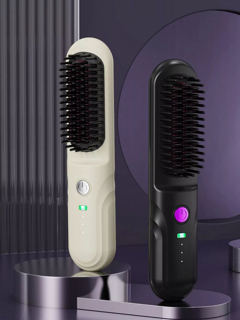 Portable heated straightening comb full view