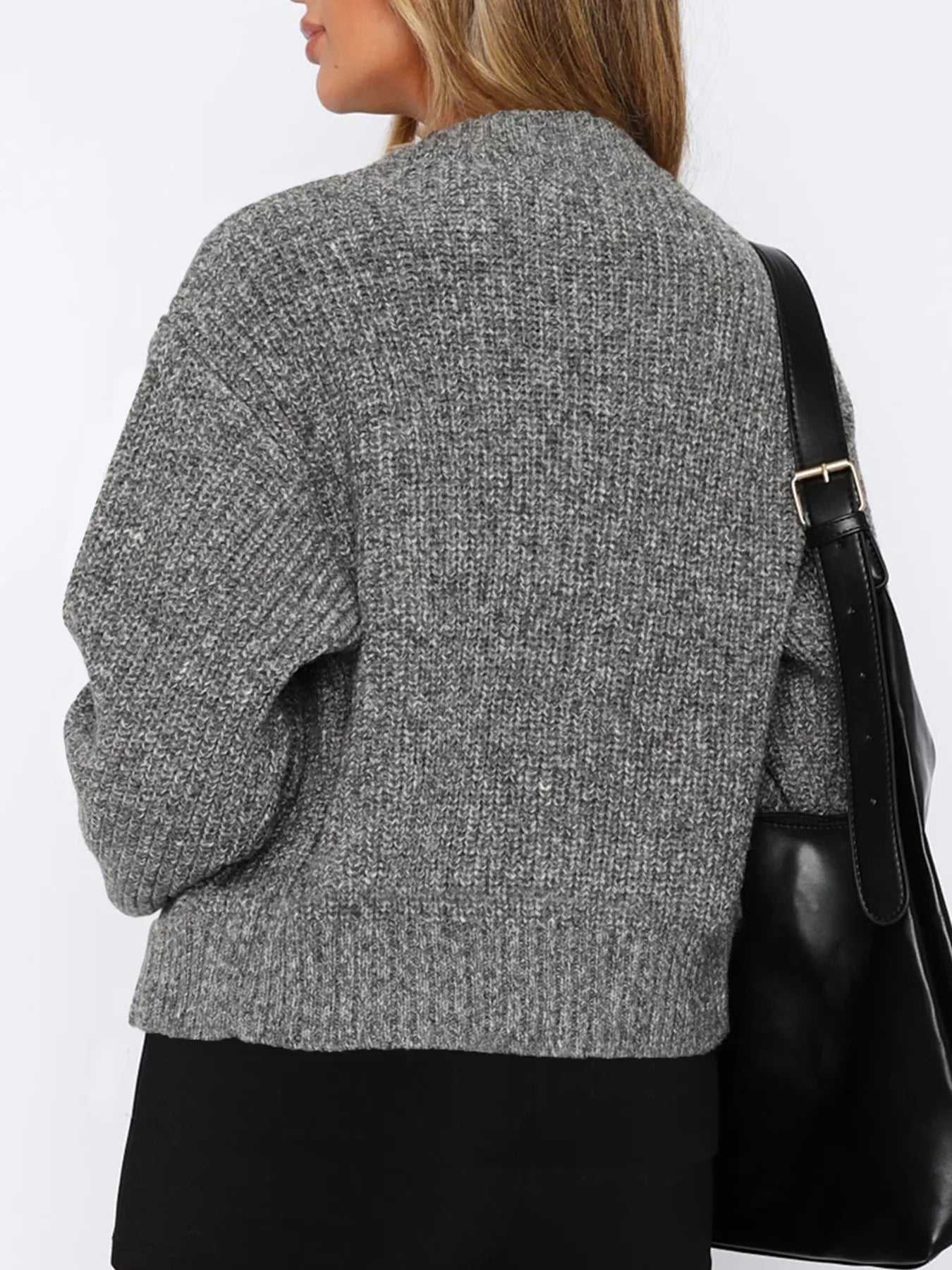 Zip Up Long Sleeve Cardigan - Fashorio