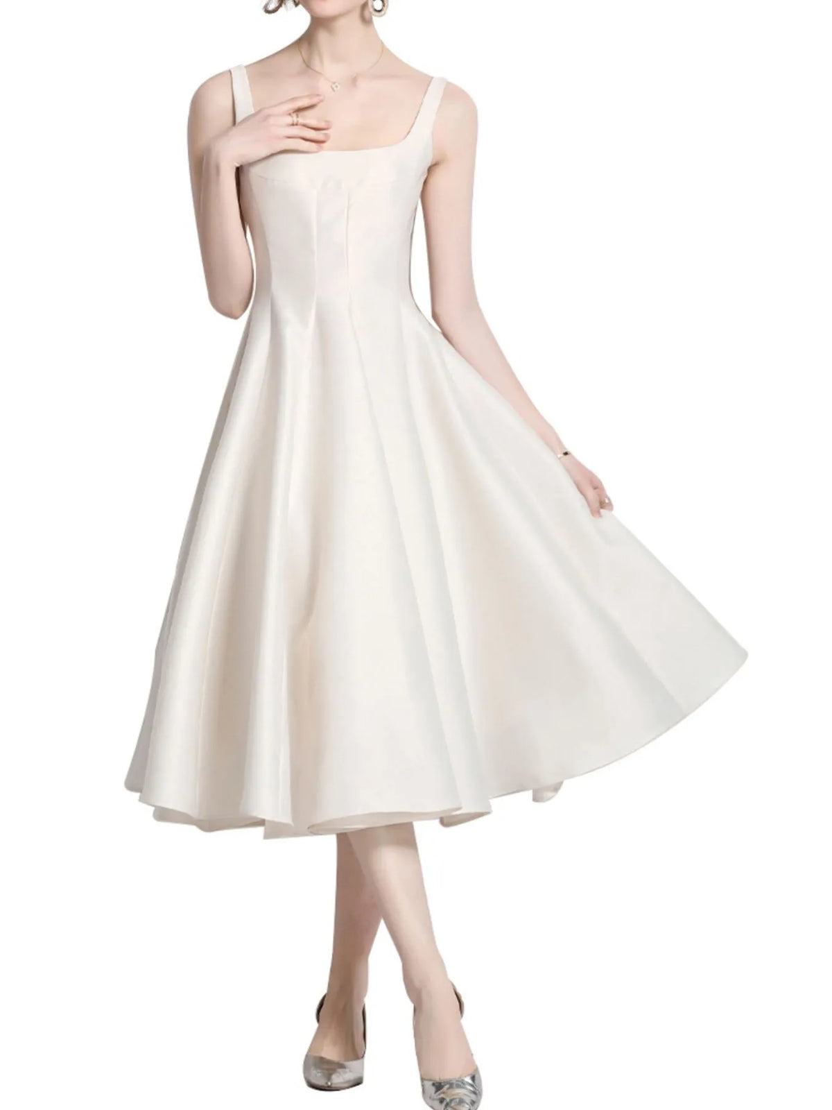 A Line Midi Sleeveless Dress side view