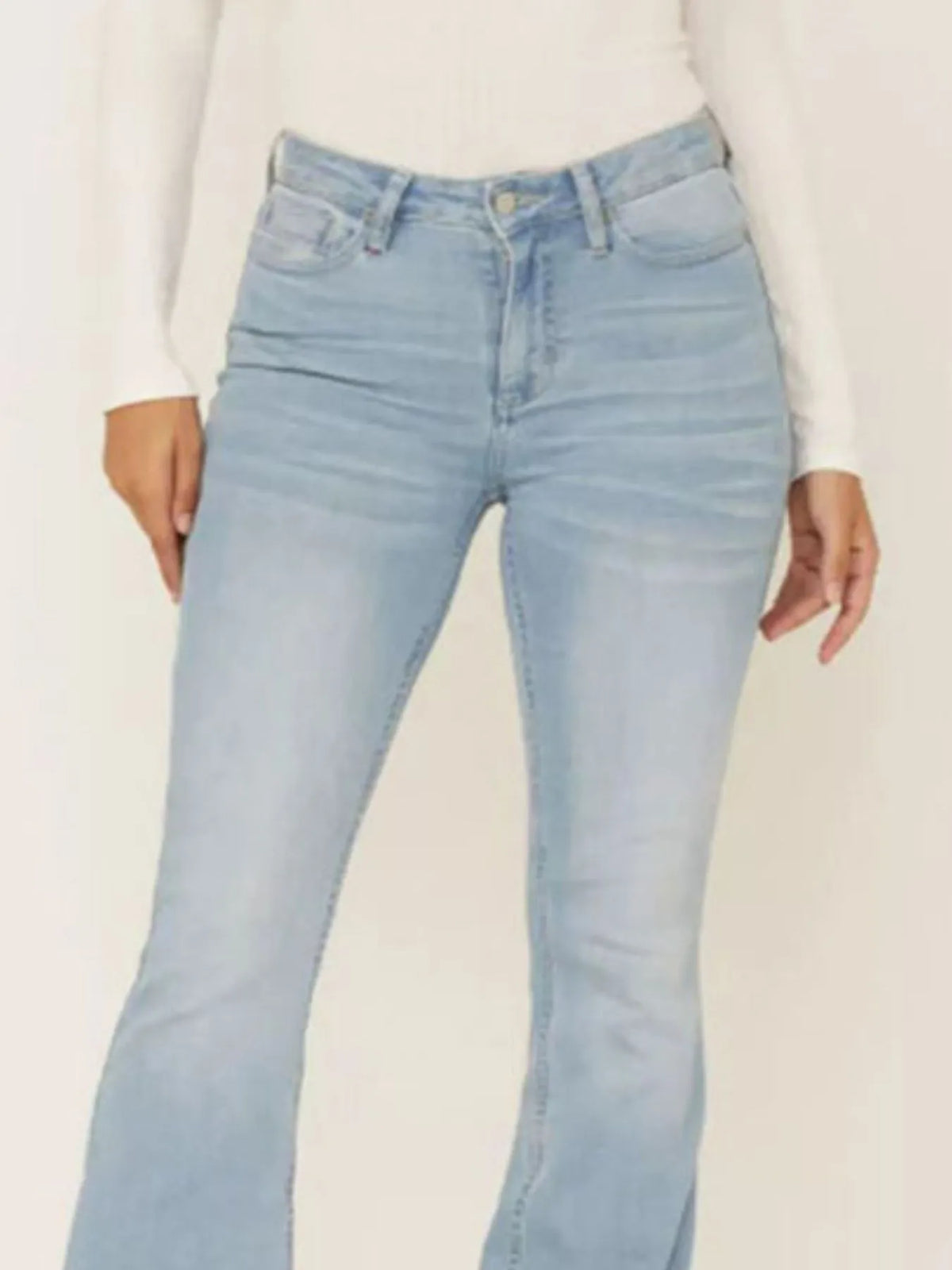 High Waist Flare Jeans with Pockets, view 12