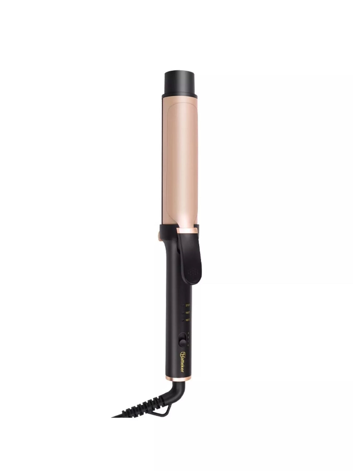 Defined curls styled with curling iron