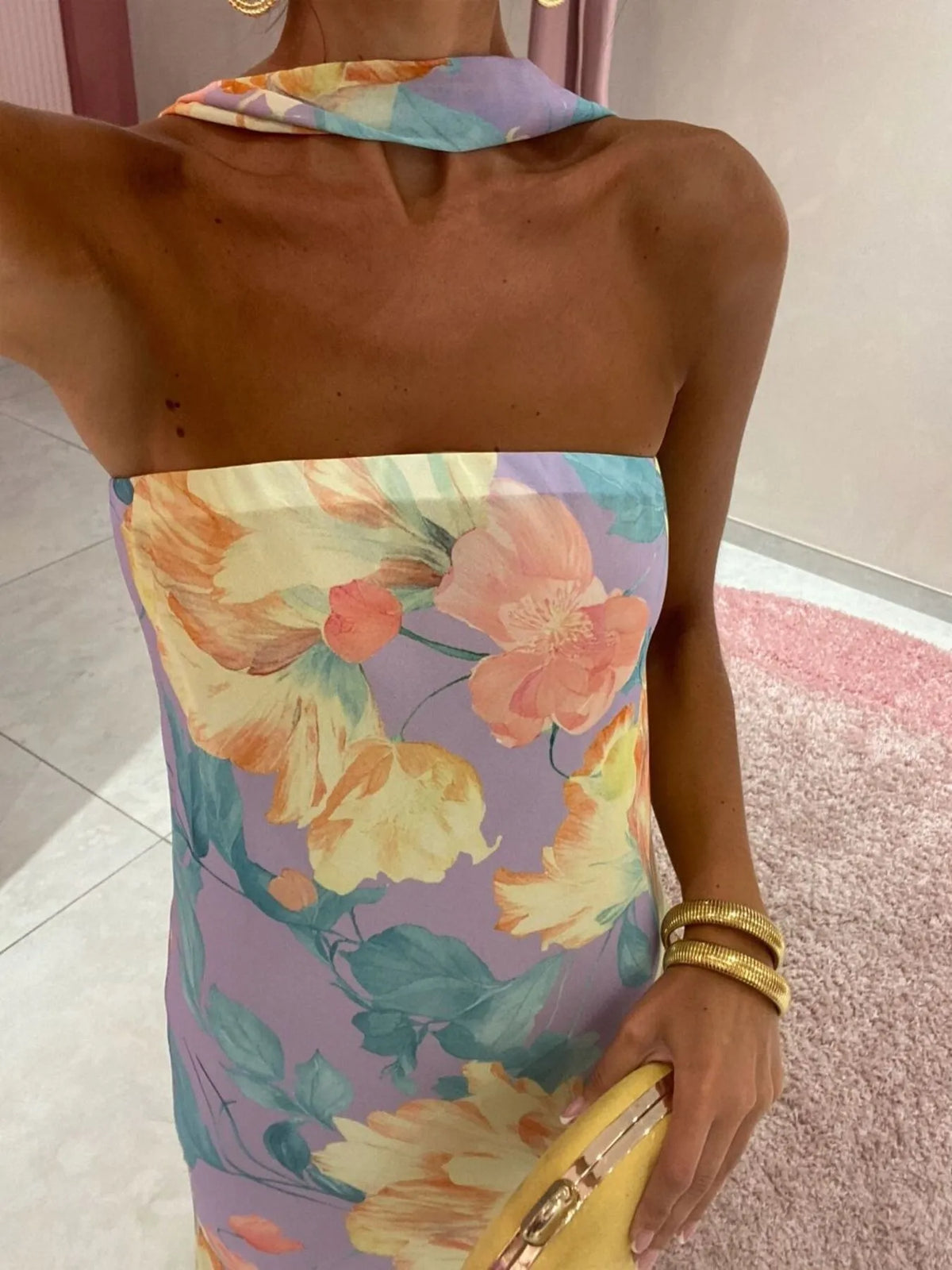 Printed tube maxi dress view 29