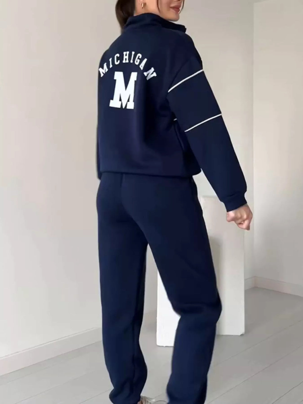 Two piece striped set alternate colorway front