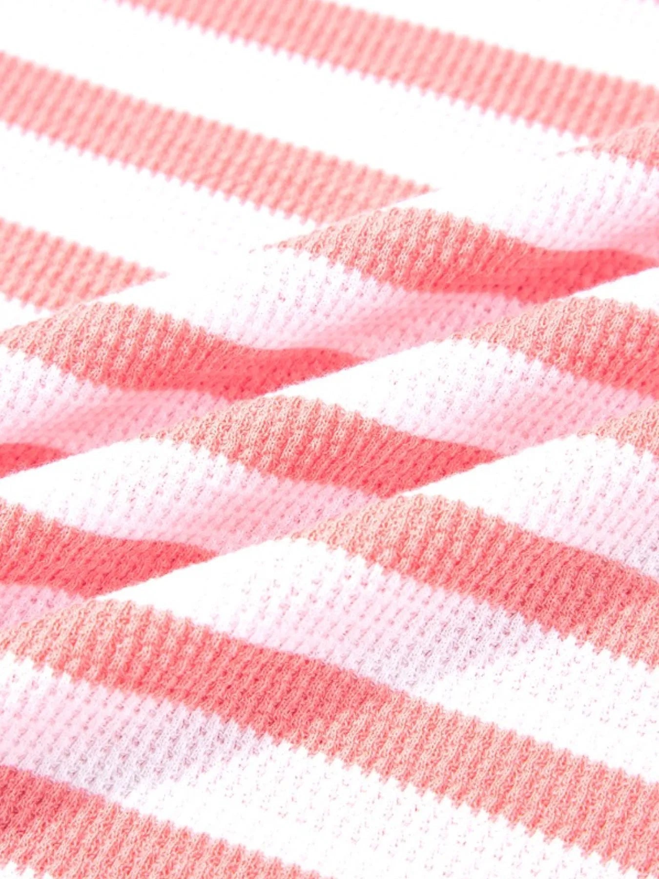 Striped Long Sleeve Ribbed Blouse - Fashorio