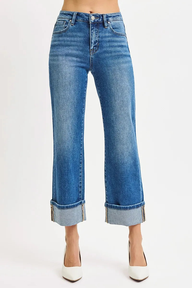 RISEN cropped straight jeans side view