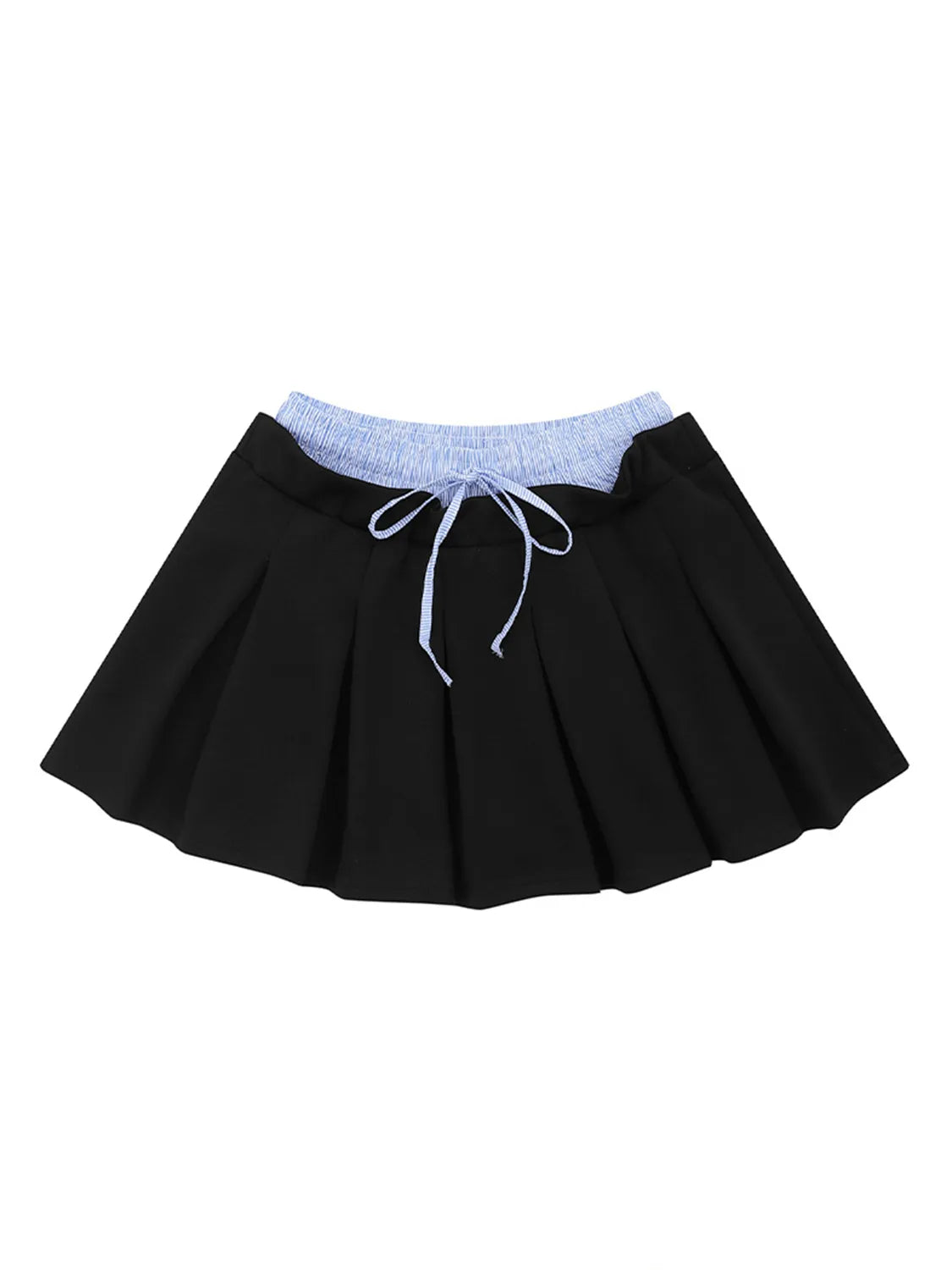 Drawstring Pleated Mini Skirt - Fashorio