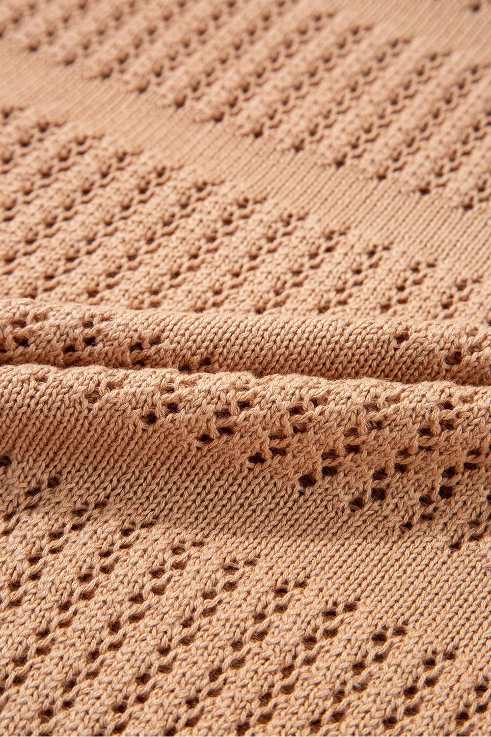 Openwork Round Neck Knit Top, view 9