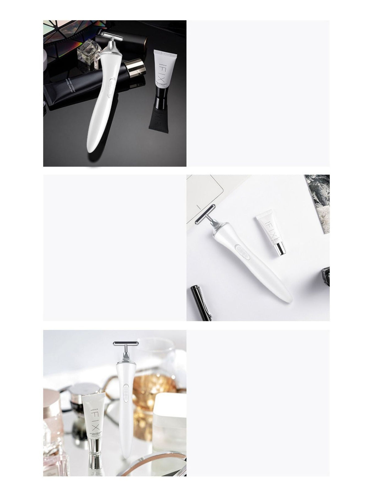Microcurrent facial roller angled view
