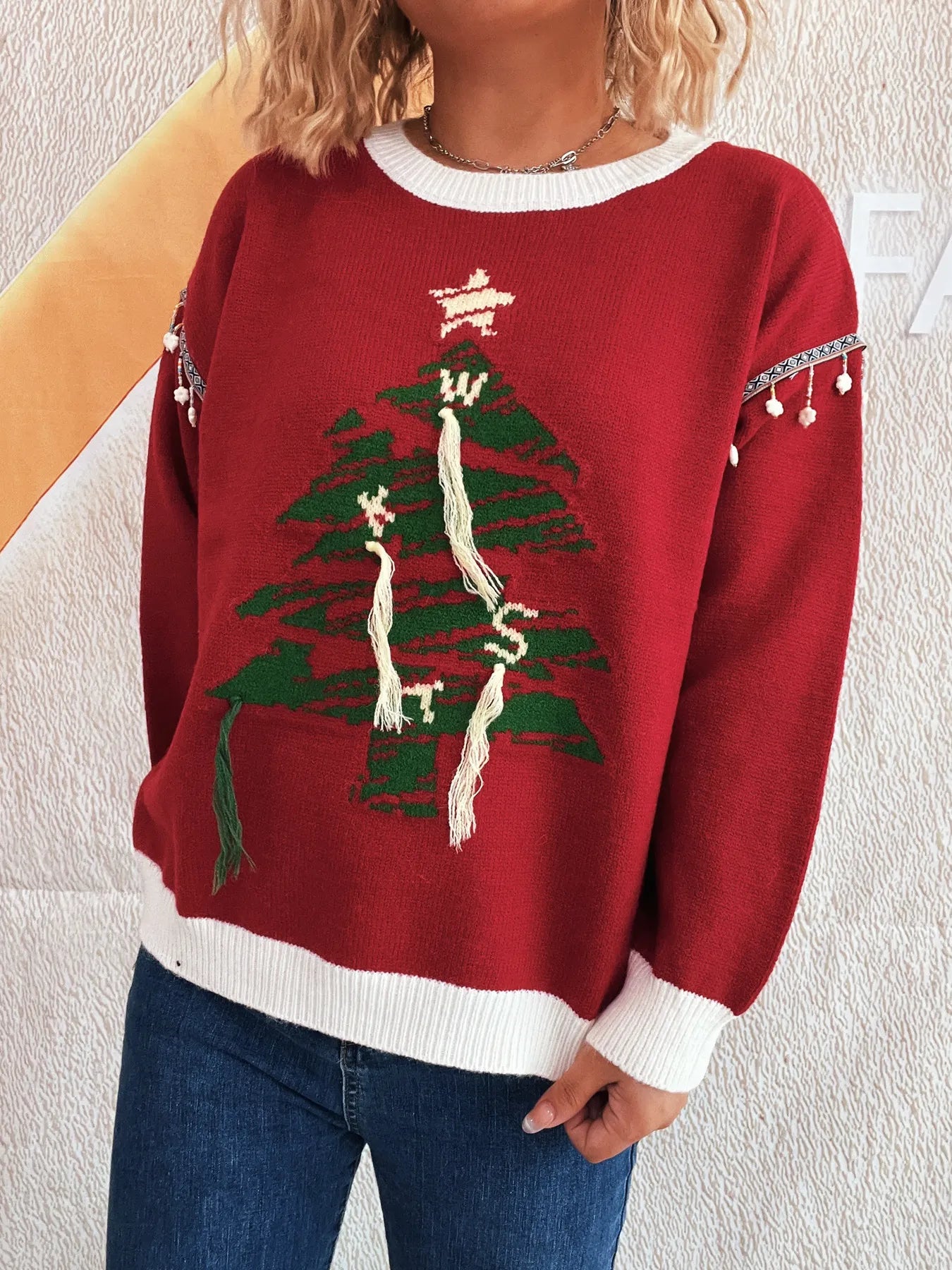 Christmas Tree Long Sleeve Sweater - Fashorio