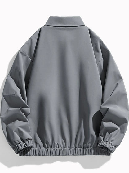 Men's Plus Size Elastic Hem Long Sleeve Jacket - Fashorio