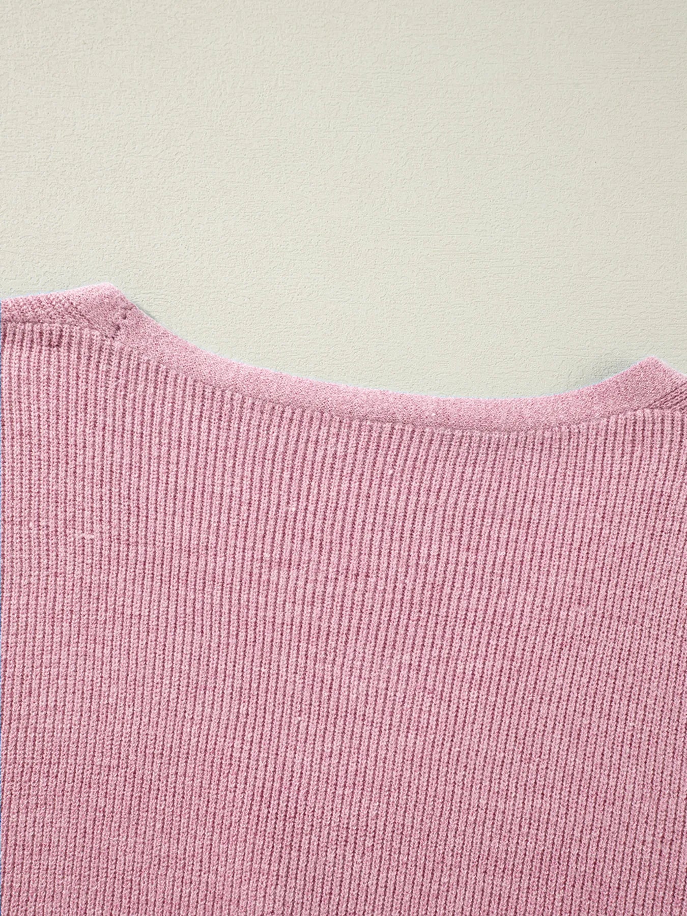 Ribbed Knit Button Front V Neck Cardigan - Fashorio