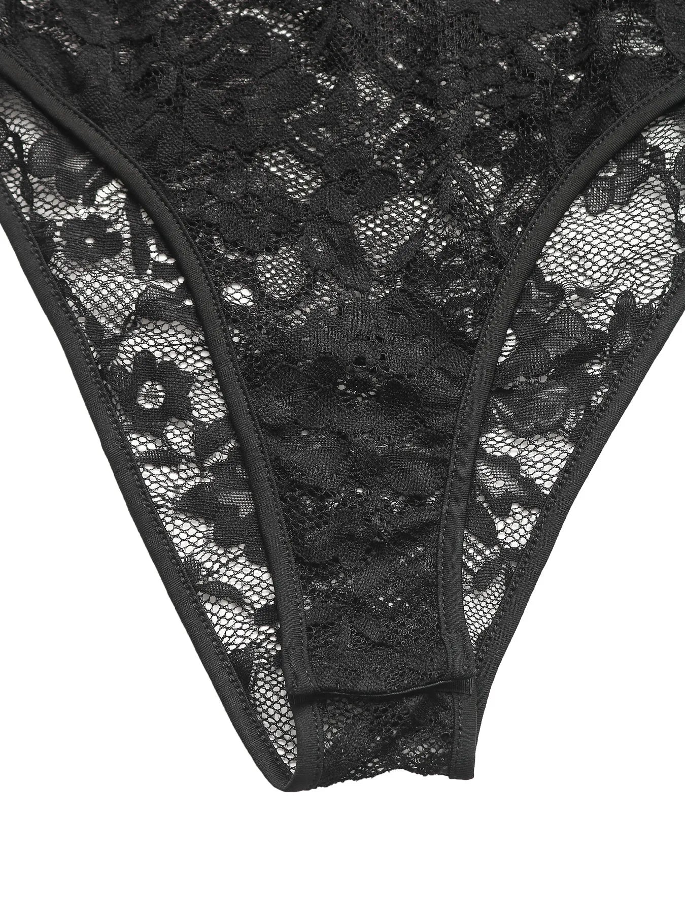 Lace Long Sleeve V-Neck Bodysuit - Fashorio