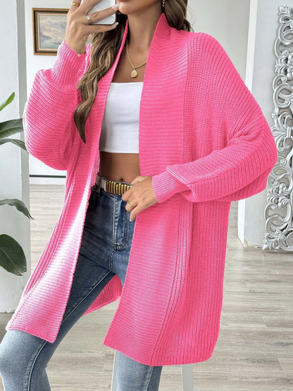 Oversized Knit Open Front Cardigan - Fashorio