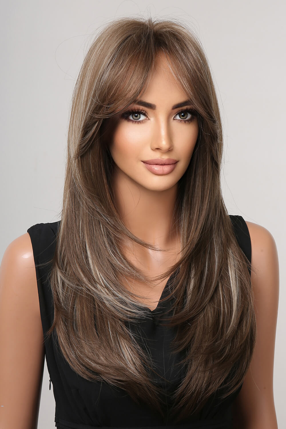 Brown blonde highlights wig color