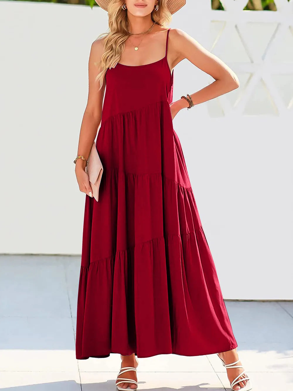 Tiered maxi dress full length styling