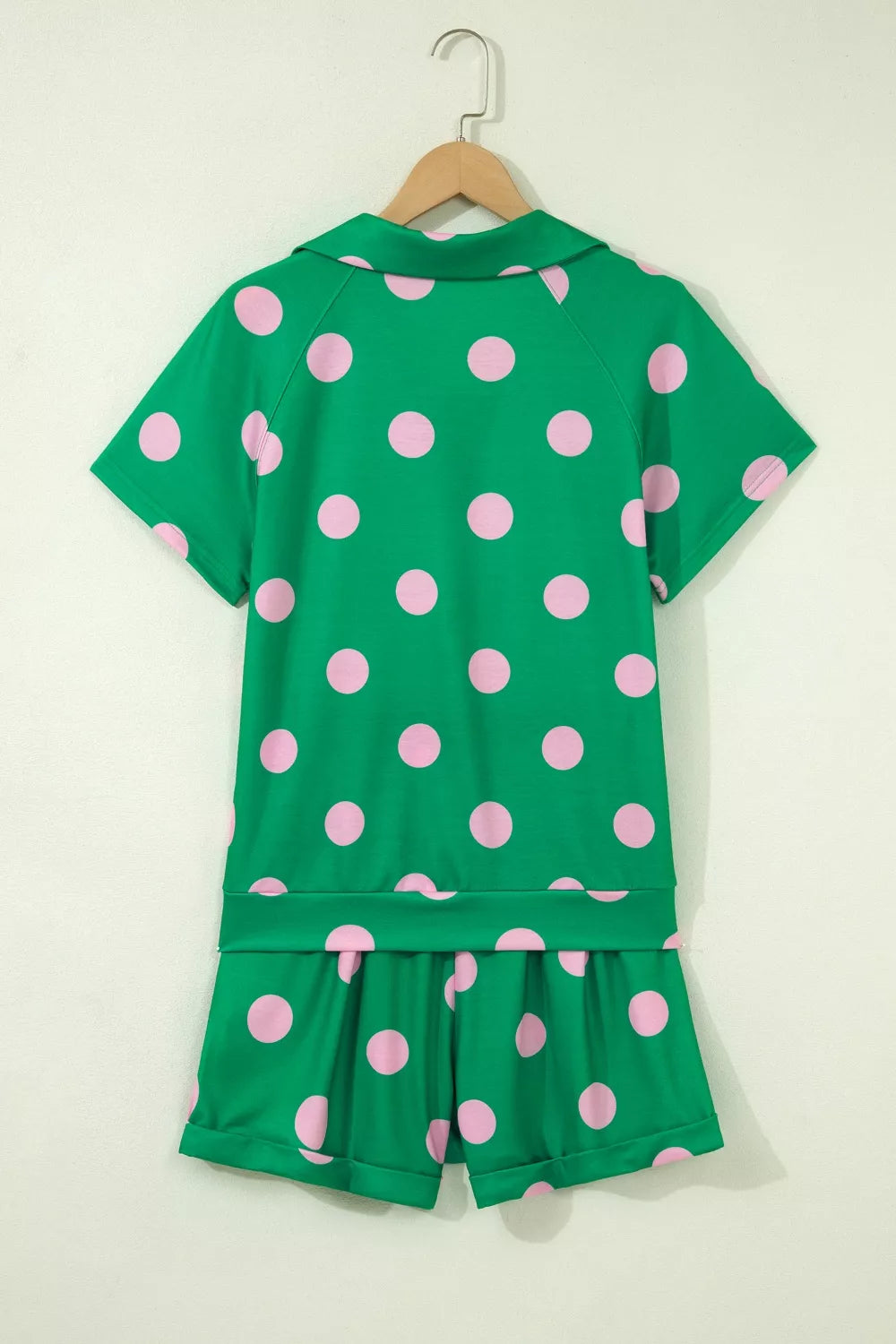 Womens coordinated polka dot two piece set