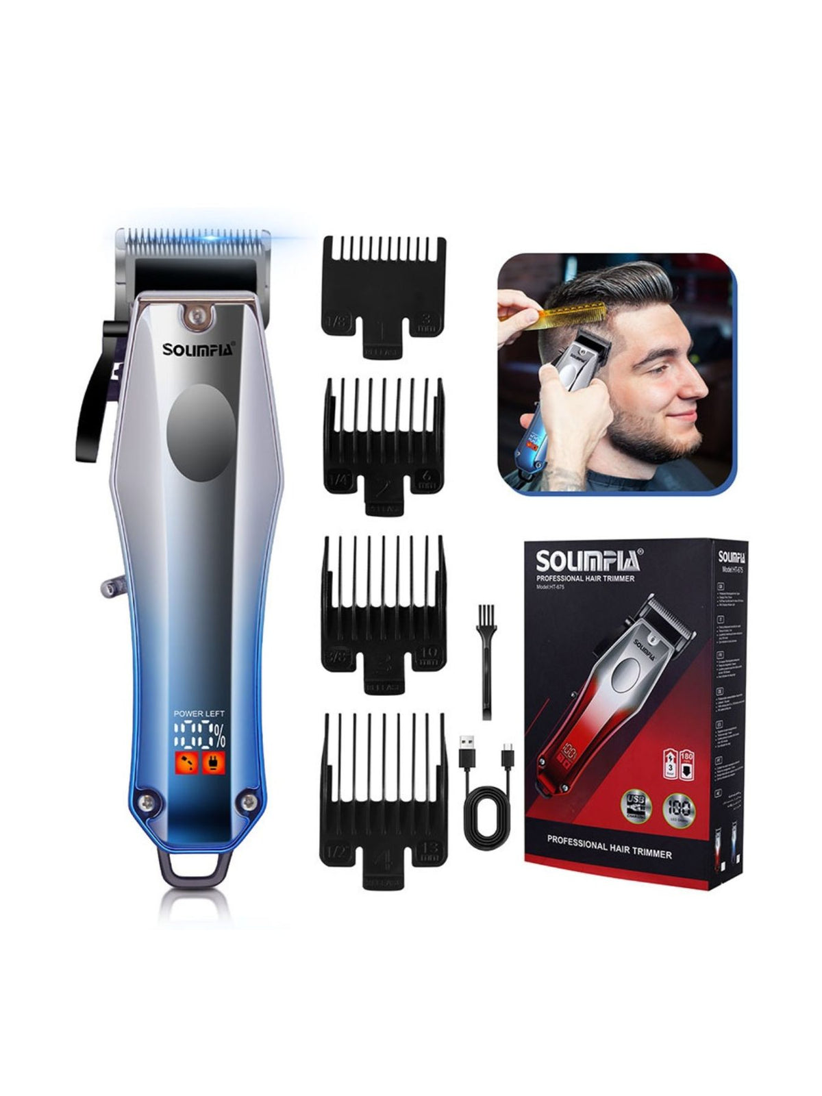 Electric hair clipper blade close up