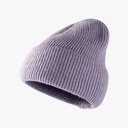 Thermal Solid Knit Hat Lavender One Size - Fashorio