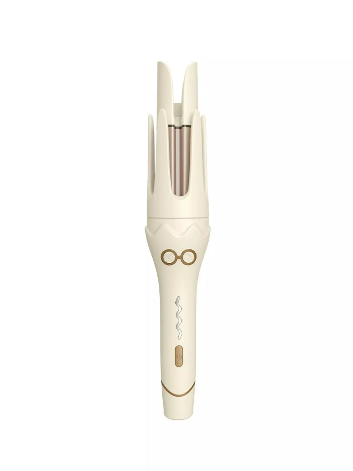 Beige automatic rotating curling iron