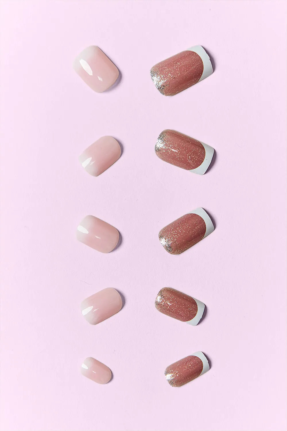 Close up of press on nail finish