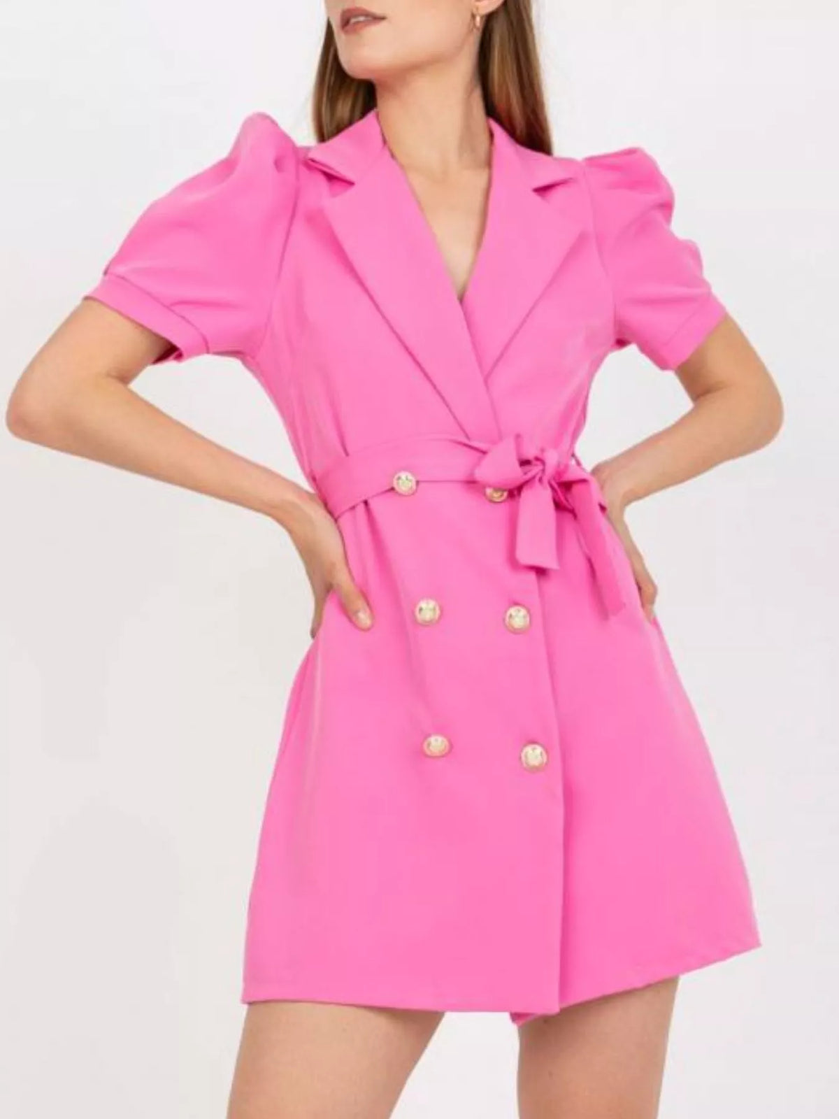 blazer tie waist mini dress editorial angle