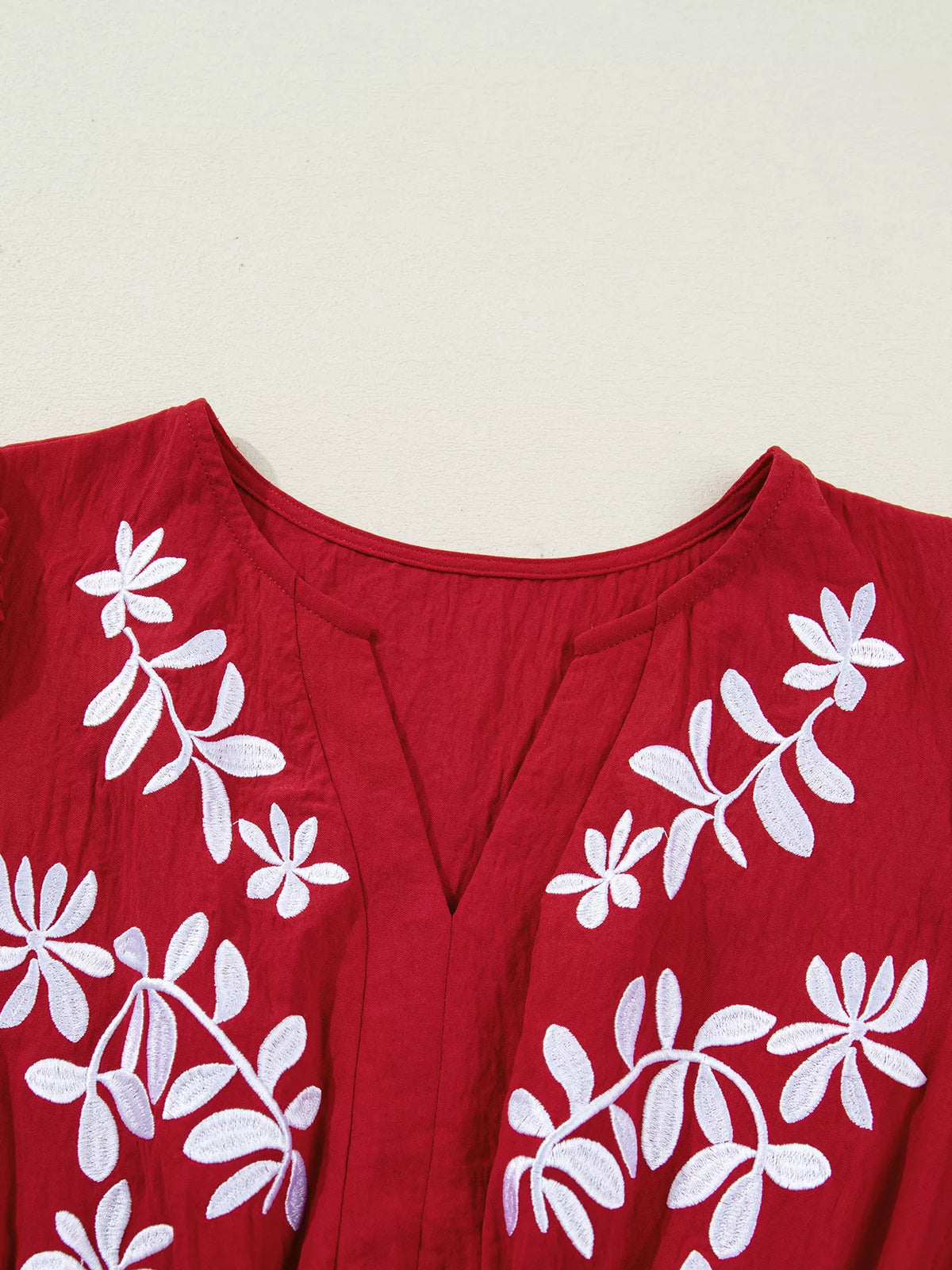 rust embroidered cinched waist tiered maxi dress styled look
