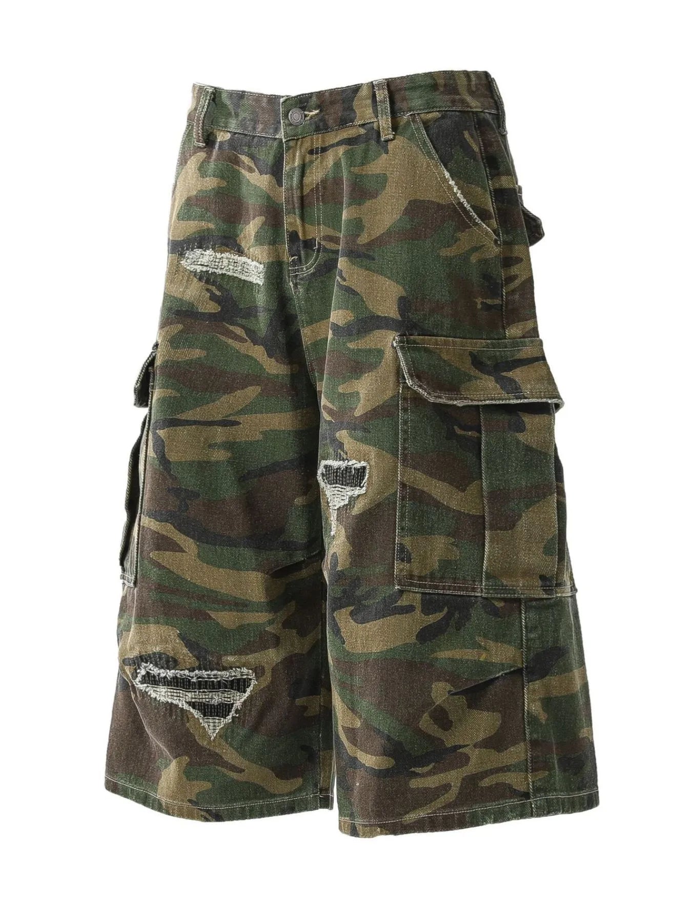Men's Distressed Camouflage Cargo Shorts - Fashorio