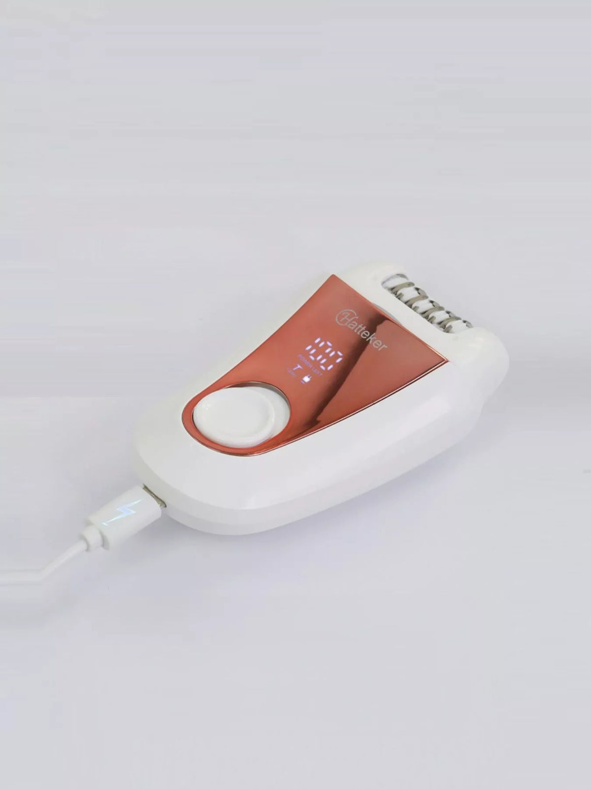 Rechargeable epilator side view