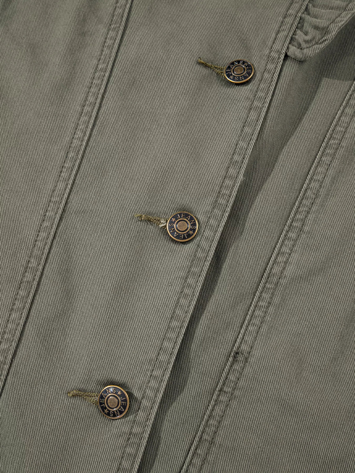 Ruffled Patchwork Denim Vest in Army Green view 10
