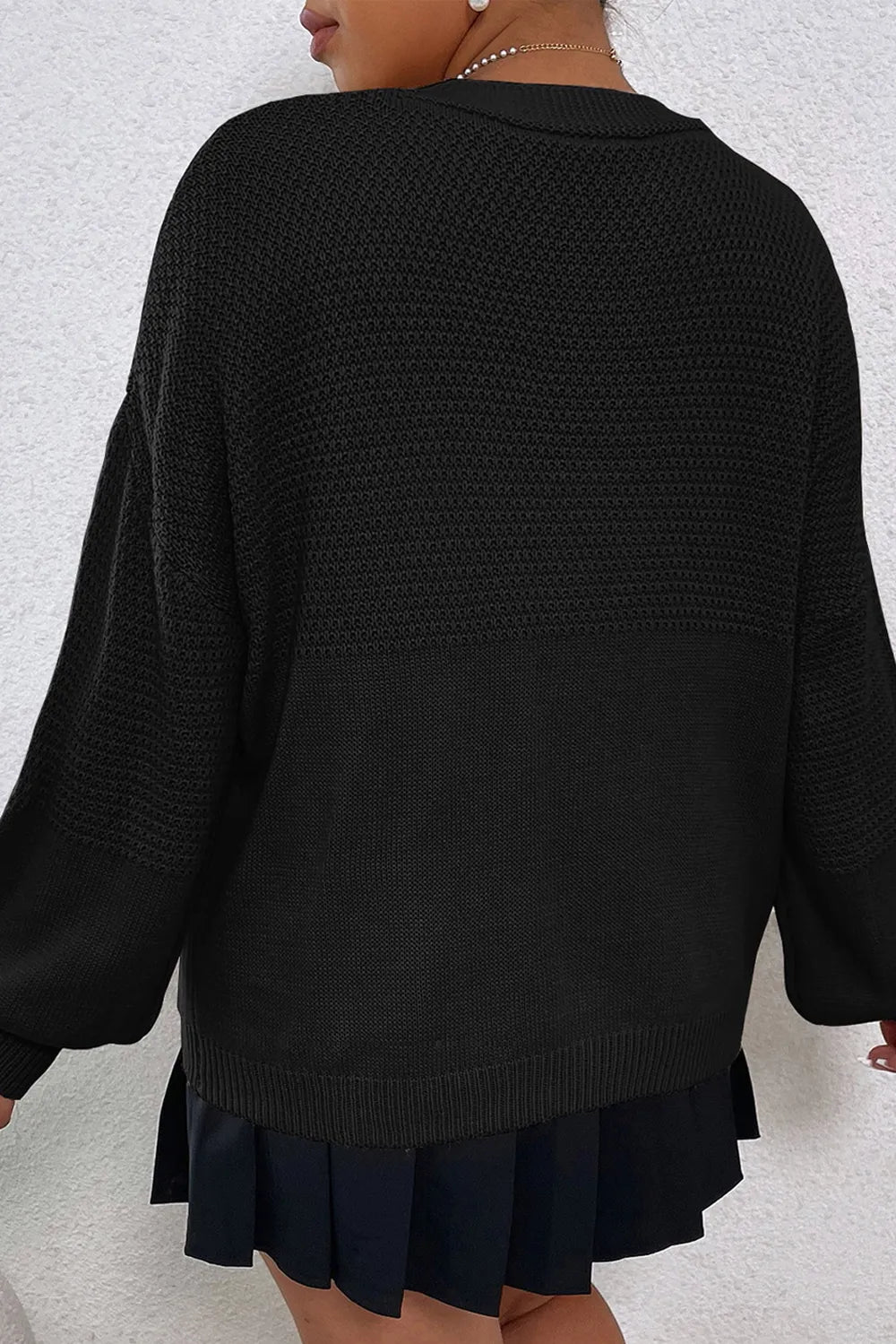 Floral Applique Drop Shoulder Open Front Cardigan - Fashorio