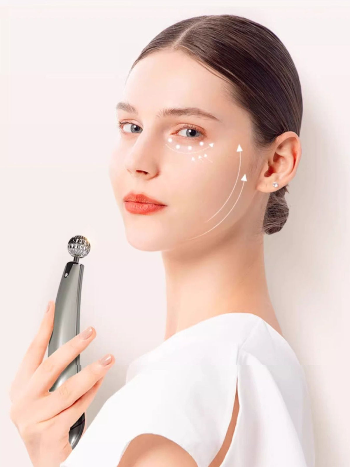 Facial device held in hand