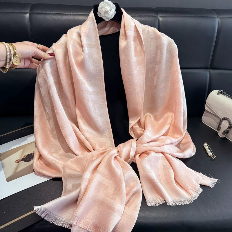 Raw hem lightweight scarf in soft polyester